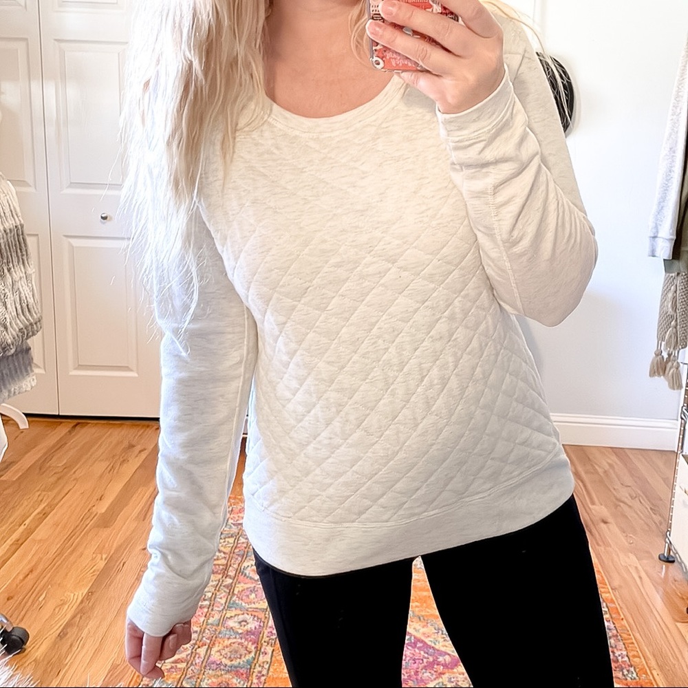 32 DEGREES | Heat Weatherproof White Quilted Crewneck Sweatshirt